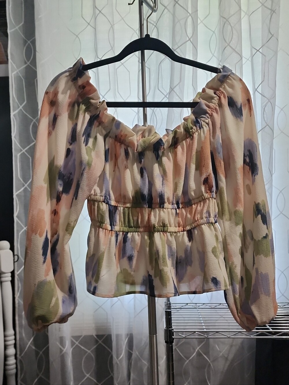 sofia by sofia vergara Pastel Multi Off-Shoulder Peplum Blouse